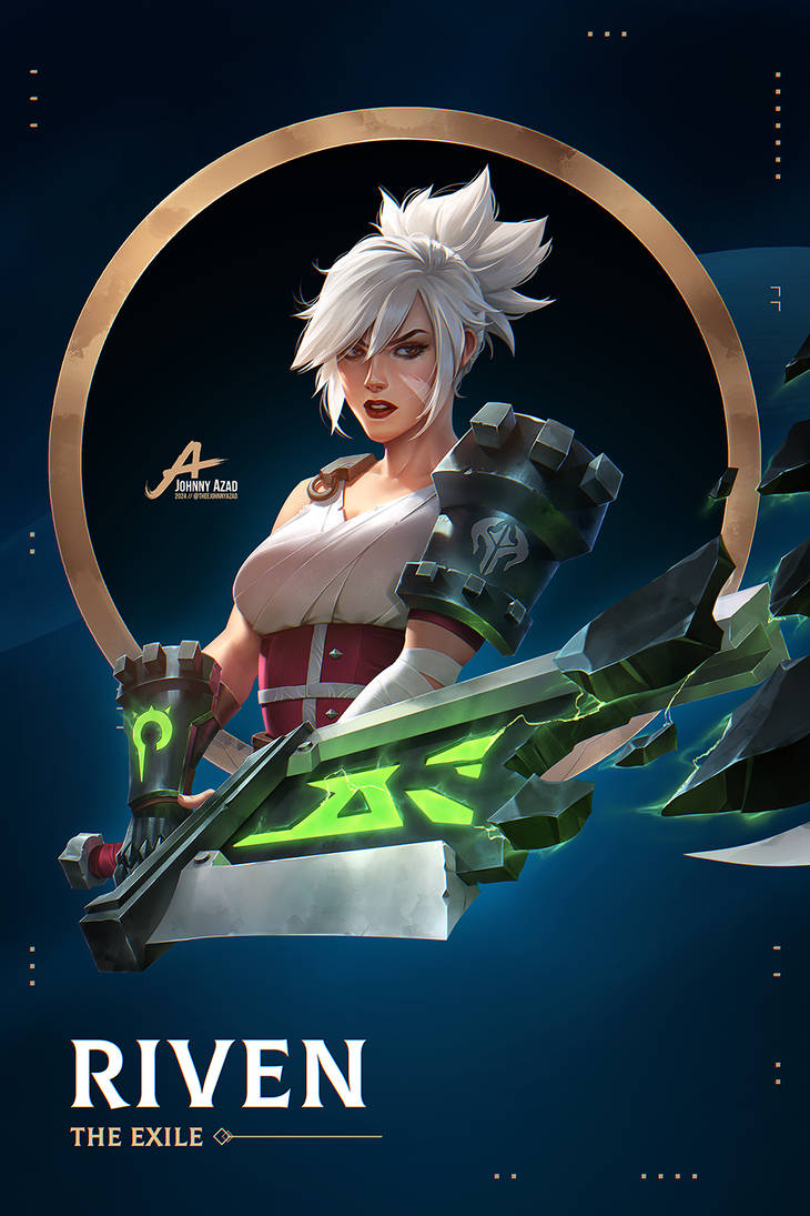League of Legends // Riven Portrait (+ Tutorial) by JohnnyAzad on ...