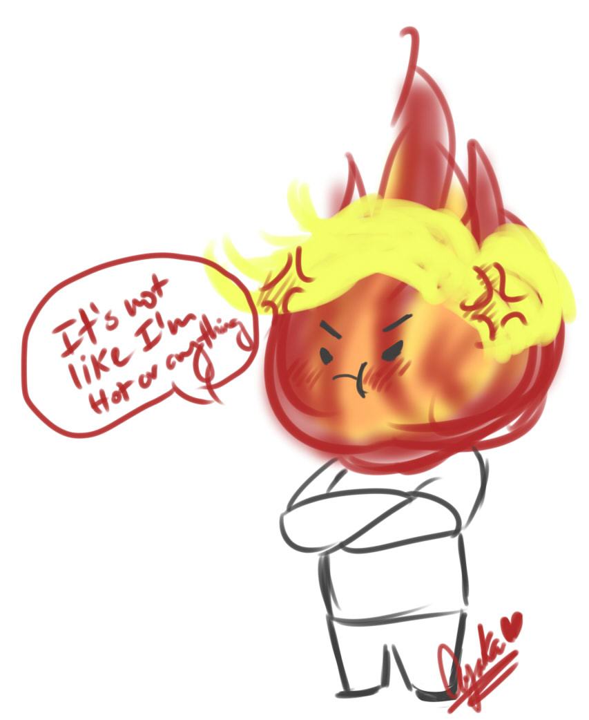 Fire Chibi serious