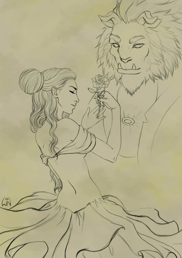 Beauty and the Beast-Lineart