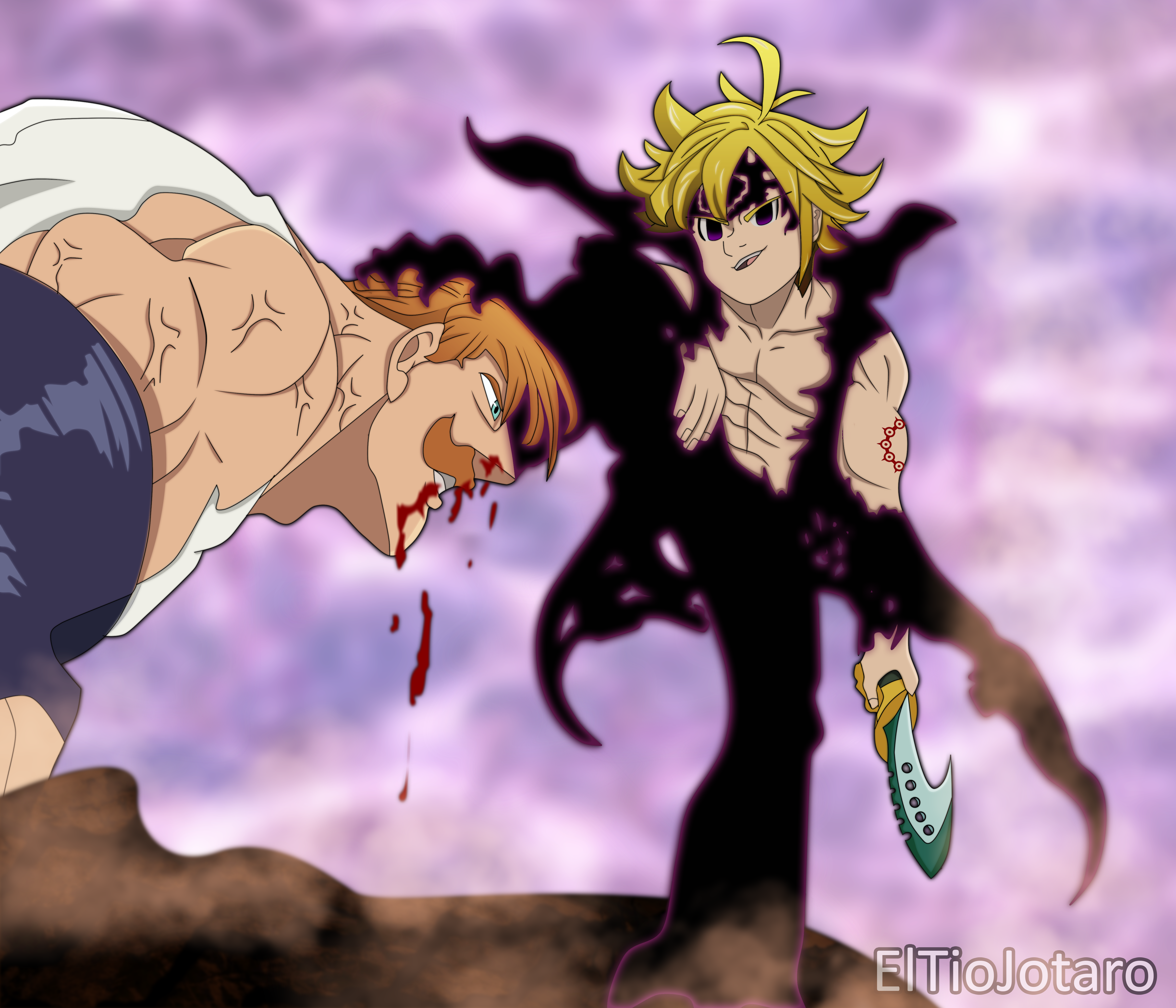 Meliodas Vs Escanor Anime Style By Eltiojotaro On Deviantart. 