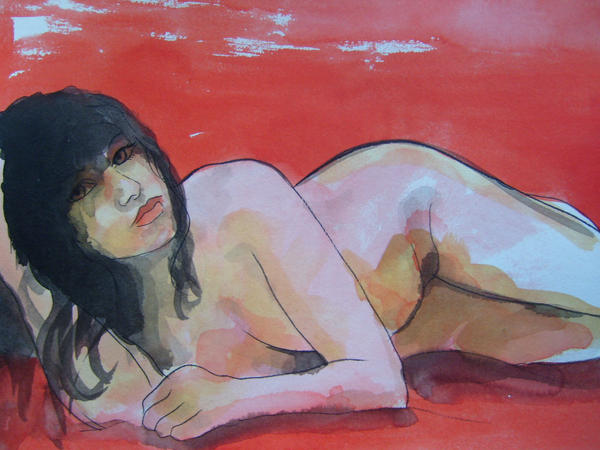 red nude,black hair