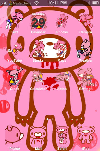 Gloomy Bear Pink Iphone Theme By Sushi Geisha On Deviantart