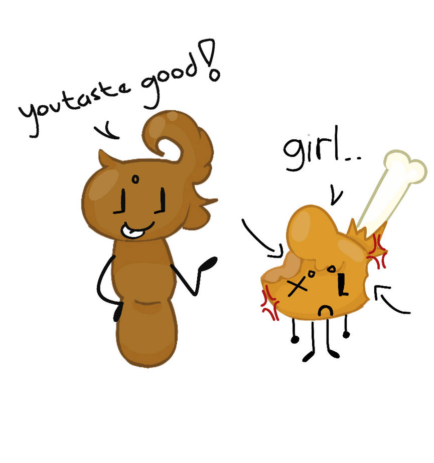 Poop take a bite from chicken leg... by SamTheShark on DeviantArt