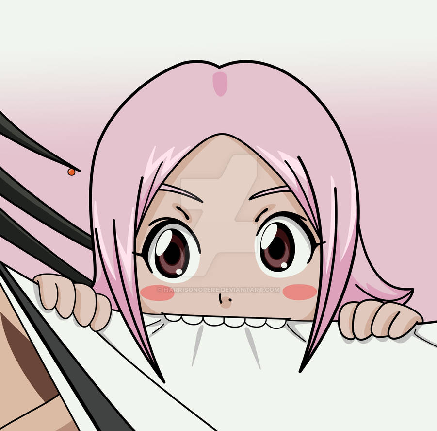 Yachiru Kusajishi on Kenpachi Zaraki's Shoulder