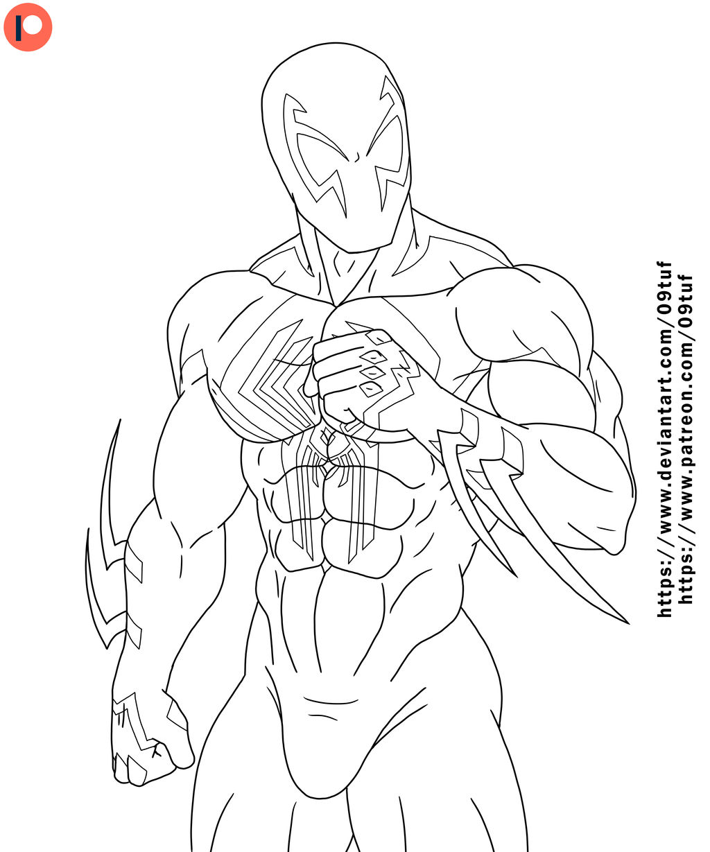 SpiderMan 2099 Lineart A PATREON by 09tuf on DeviantArt