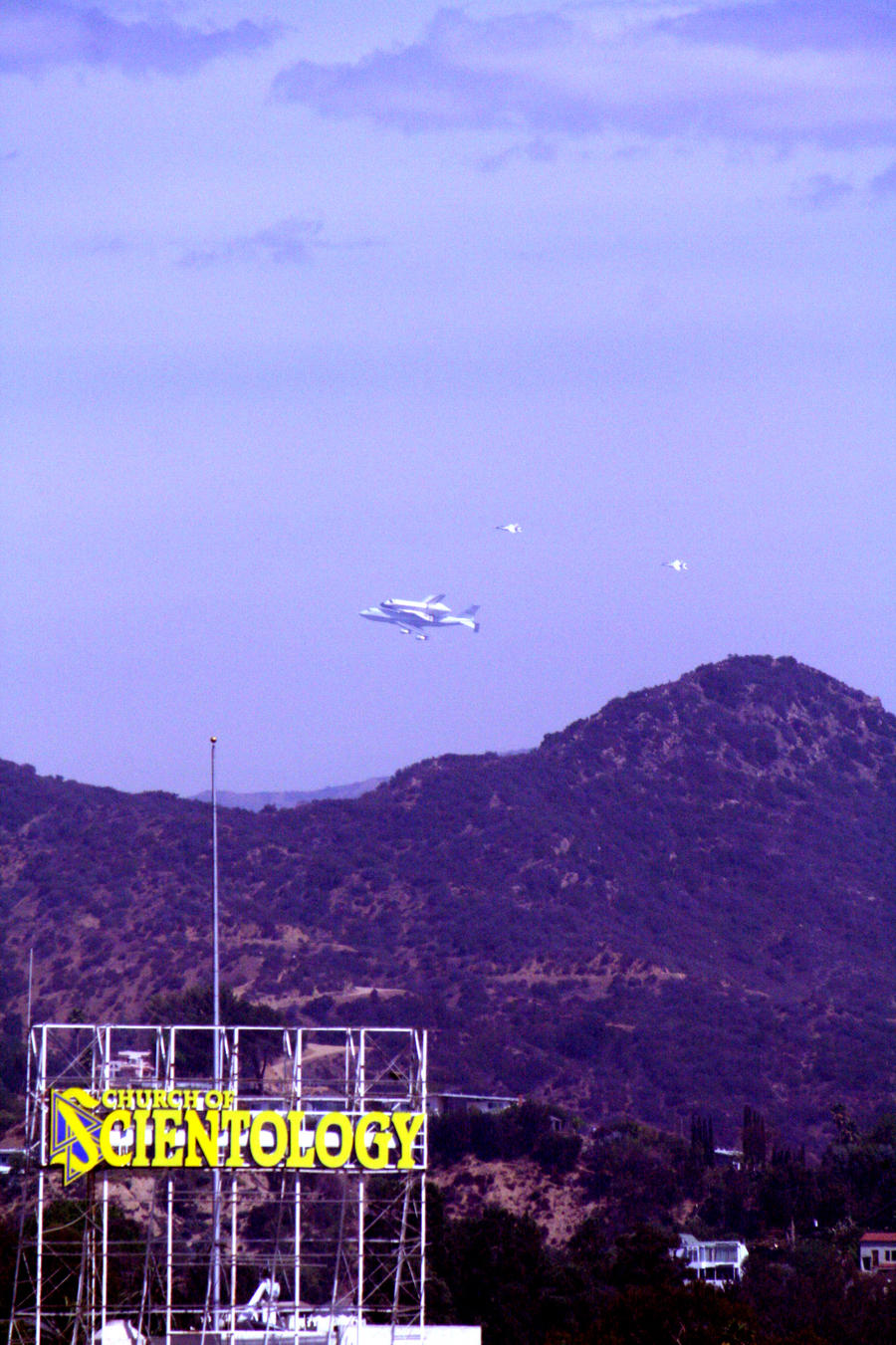 Space Shuttle flies over Hollywood, Ca. 5