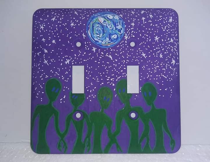 Aliens Interpretation Double Toggle Switch Plate