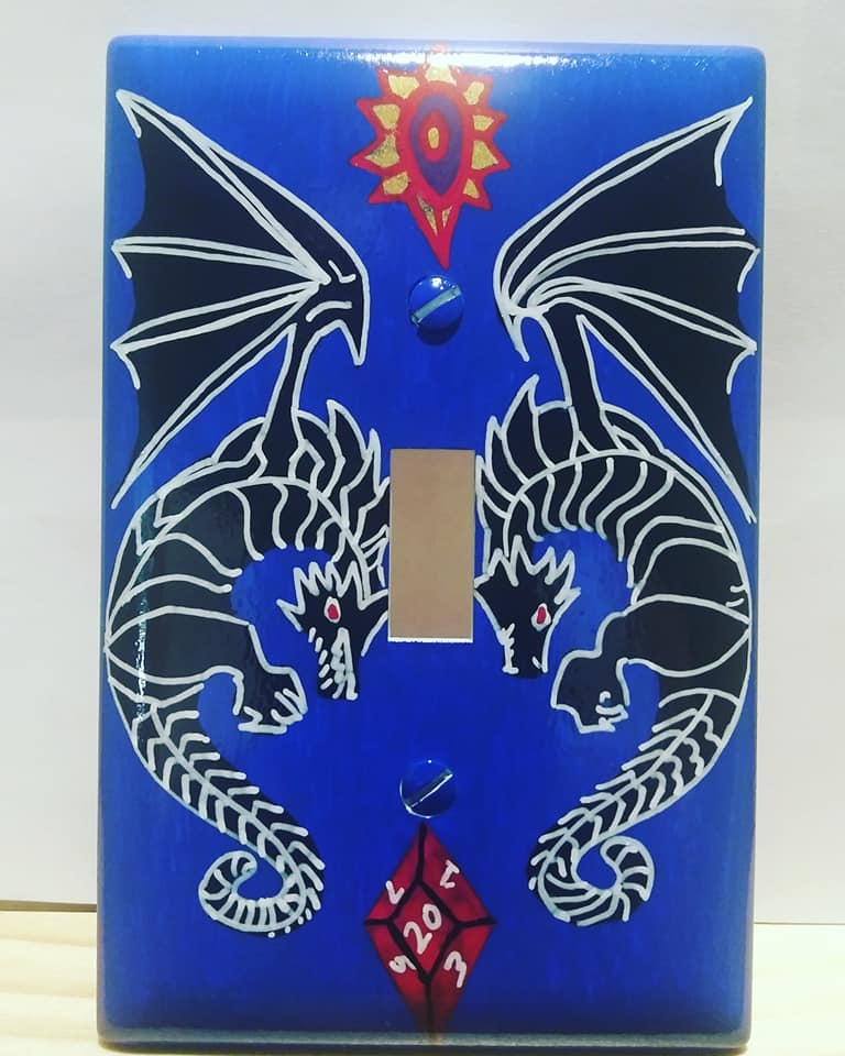 Dnd Sign Switch DnD Dragons BlueInterpretation Single Switch Plate by ...