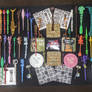 Shadowbox display of Tiki swizzle sticks