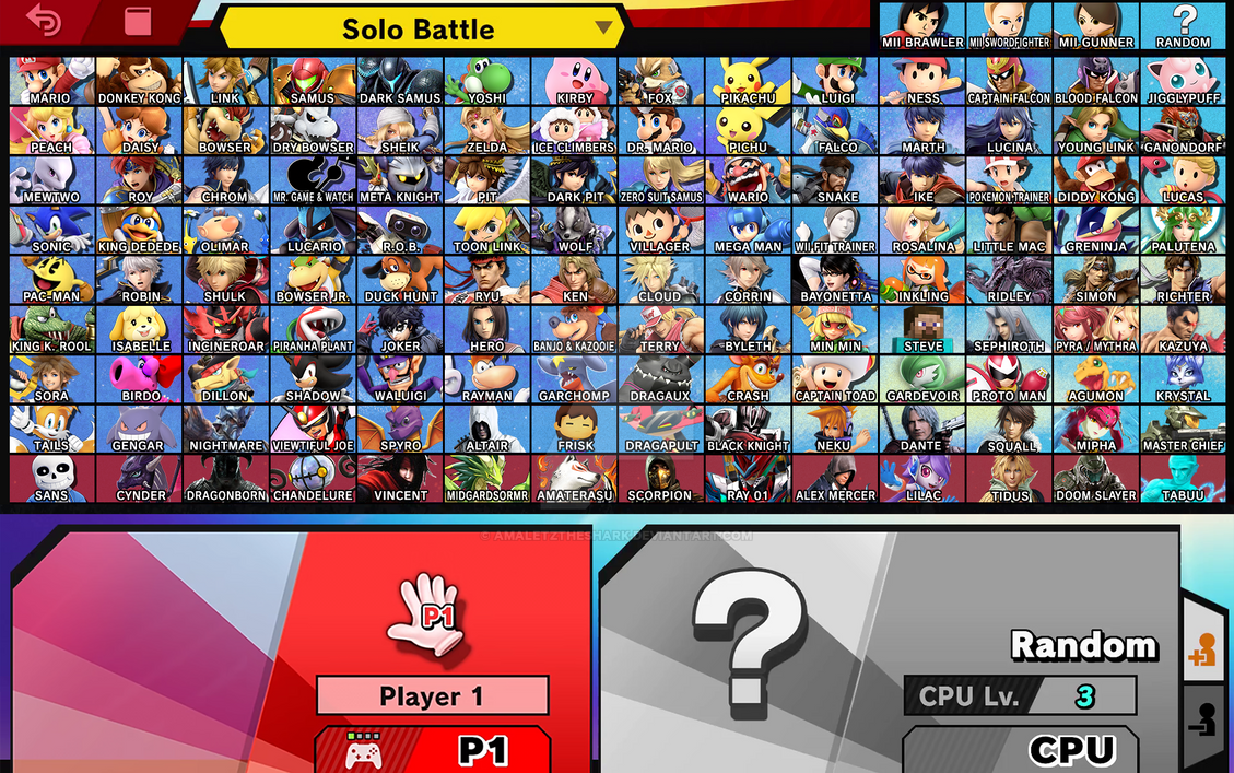 Super Smash Bros Fan Roster by AmaletzTheShark on DeviantArt