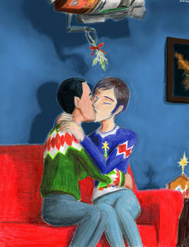 Ezra and Sabine Christmas Kiss