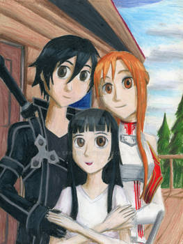 Kirito, Asuna, and Yui