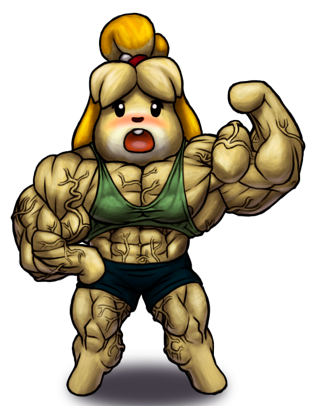 Isabel Muscular Muscle Isabelle -or- Training for Smash by SenorMuscleMass on DeviantArt