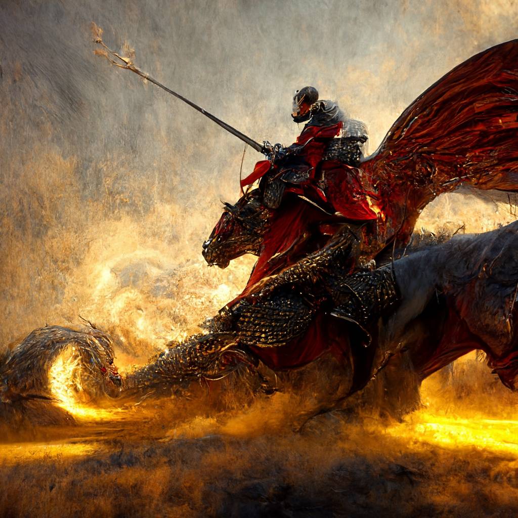 Knight Riding A Red Dragon knight on the giant red dragon, by HSA-arts on DeviantArt