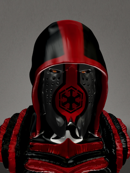 Darth phantom with his mask and hood on :)