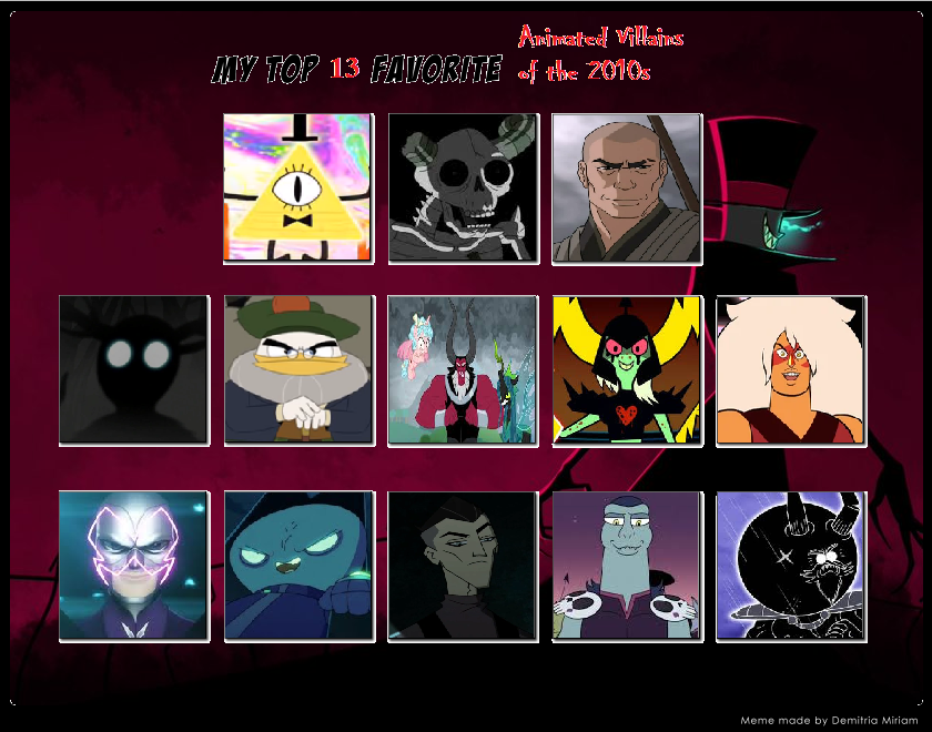 Top 13 Animated Villains of the 2010s by MrAnimatedToon on DeviantArt