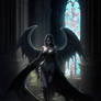 fallen love angel in a gothic vampire church