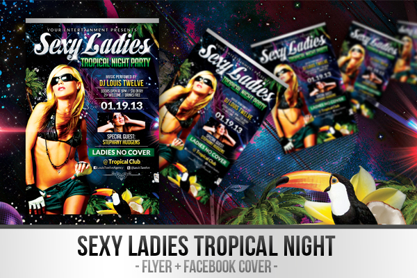 Sexy Ladies Tropical Night | Flyer + FB Cover