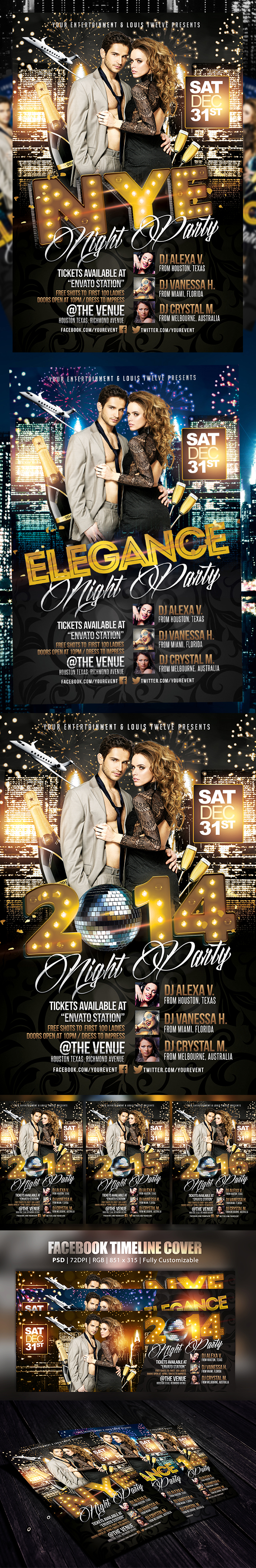 NYE Elegance Party | Flyer + Facebook Cover