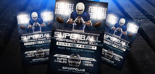 Superbowl or College Football Game Flyer PSD