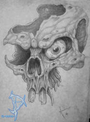 Skull sketch by Prince-of-airbrush