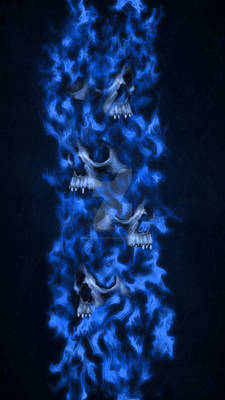 Skull Fire Blu