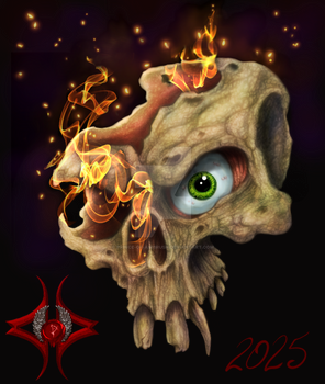 Skull Sketch Colorized