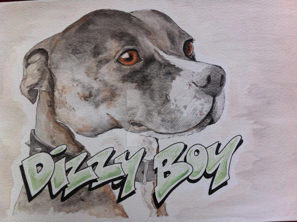 staffy Staffordshire bull terrier dog painting