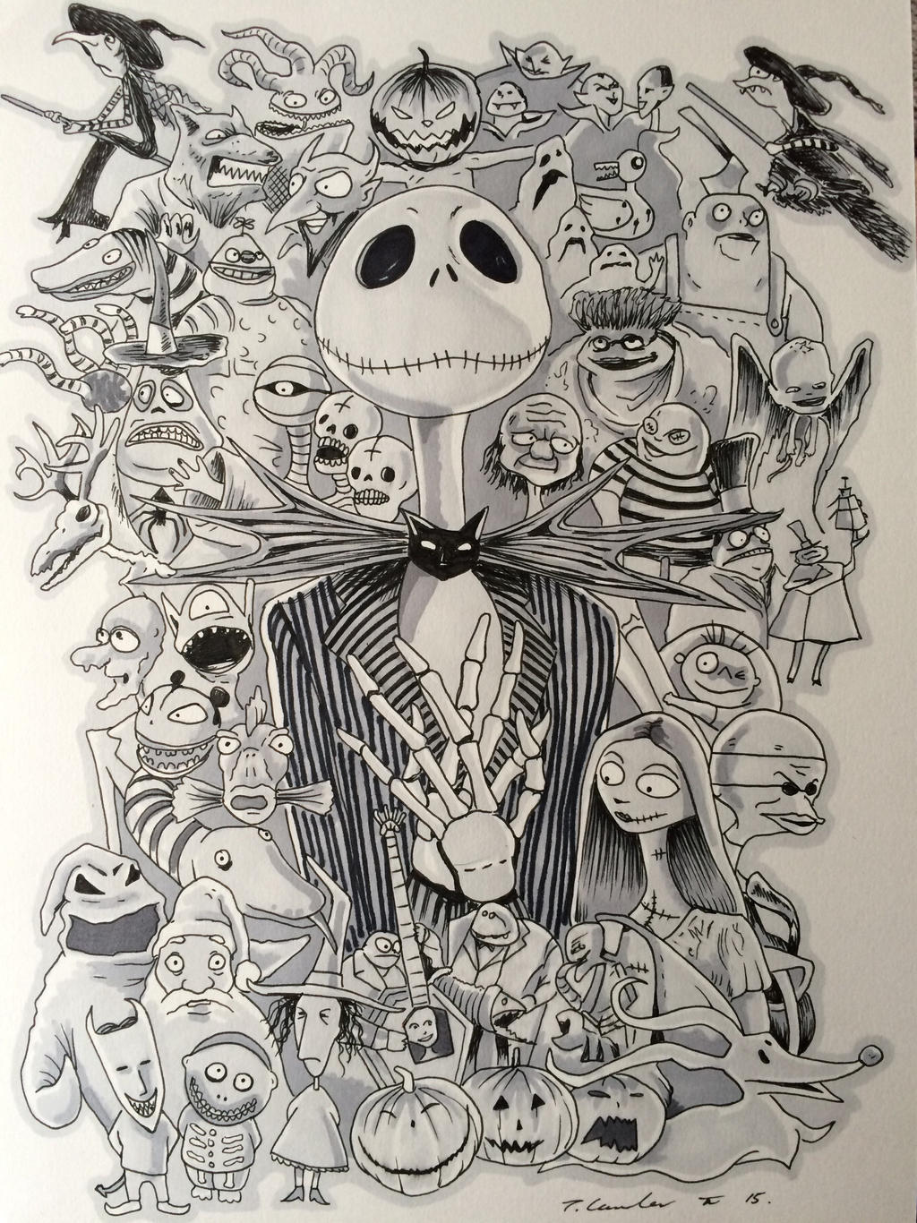 NBC NIghtmare before Xmas pen drawing by billyboyuk on DeviantArt