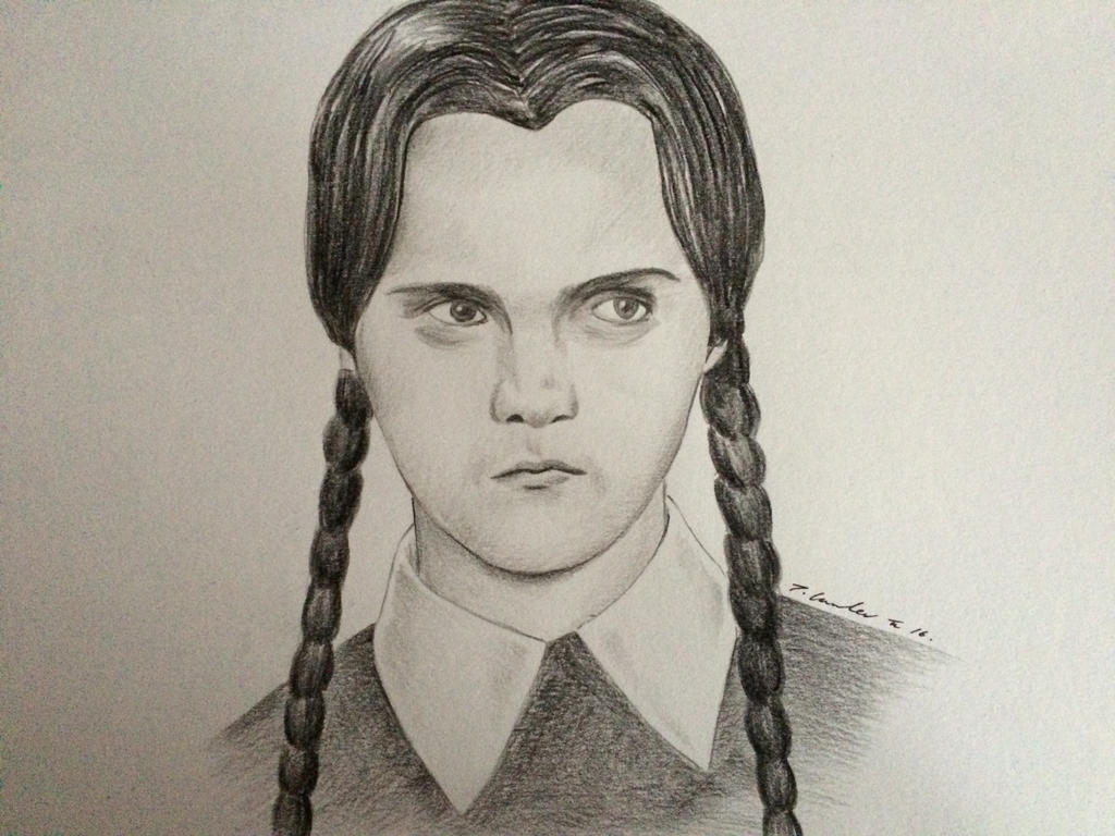 Wednesday Addams Family pencil drawing by billyboyuk on DeviantArt