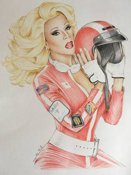 RuPaul drag race pencil drawing