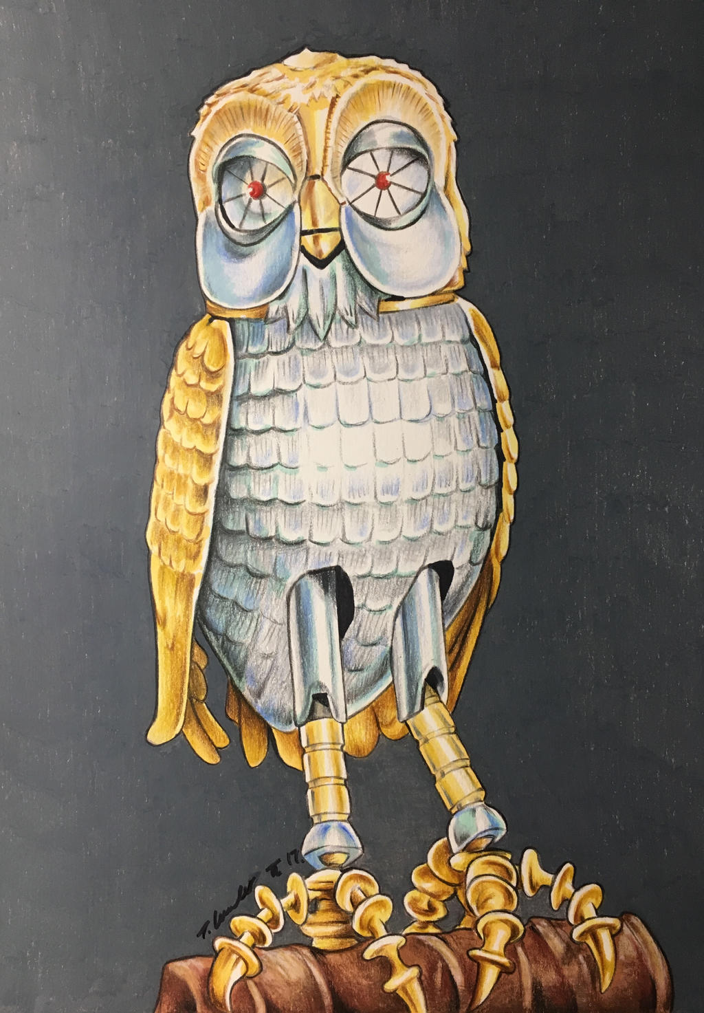 Bubo the owl Clash of the Titans drawing by billyboyuk on DeviantArt