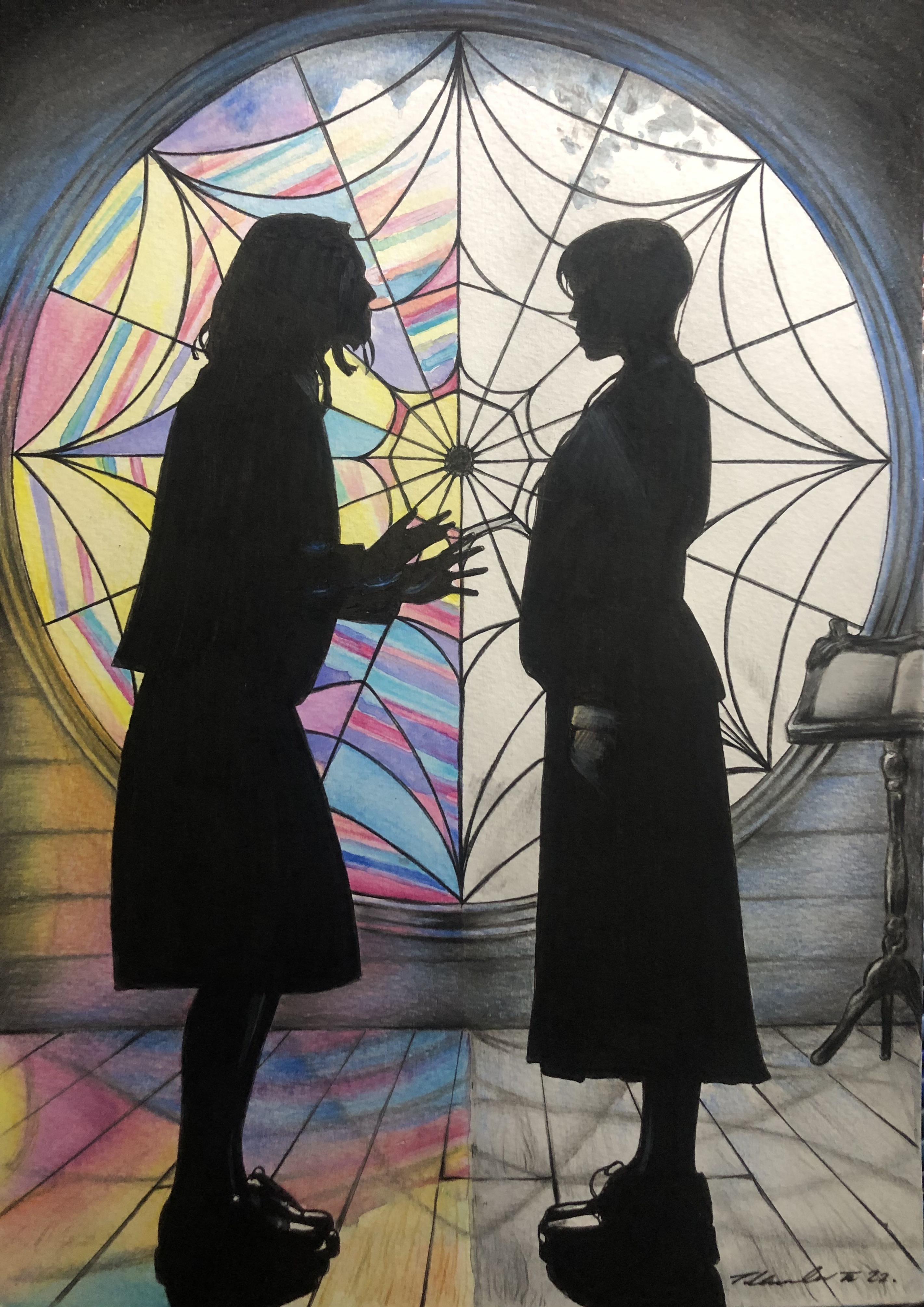 Wednesday Window Wednesday Addams and Enid window by billyboyuk on DeviantArt