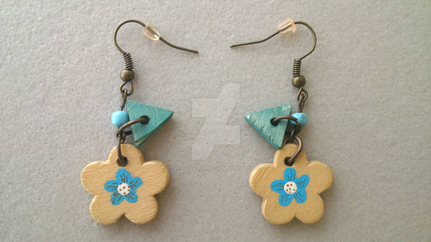 Blue Eco Flower earrings