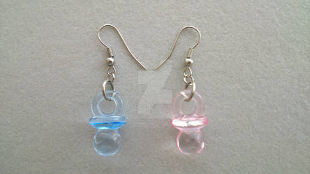 Pink+Blue Pacifier earrings