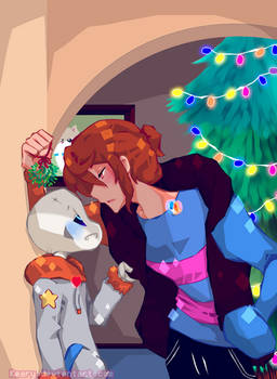 Undertale AU: Under the mistletoe (Frisk x Sans)