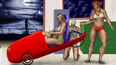 Kiva Qhazor servicing carbike by MuscleWomen-Planet