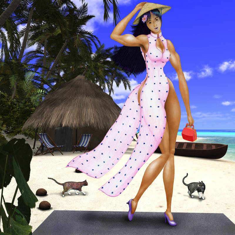 Nguyen Hue Bich hand-drawn 1 by MuscleWomen-Planet