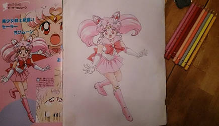 Sailor Chibi Moon colored pencil copy