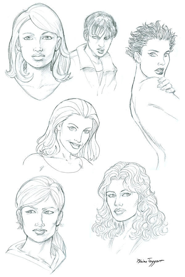 Female Faces 02 by staino on DeviantArt