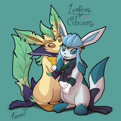 Sailor Leafeon (Uranus) and Glaceon (Neptune)