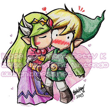 Zelda kisses Link by BettyKwong
