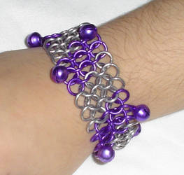 Purple and Silver Bracelet