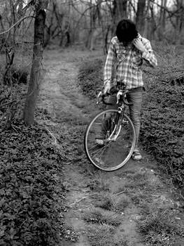 Michael in Path With Bike