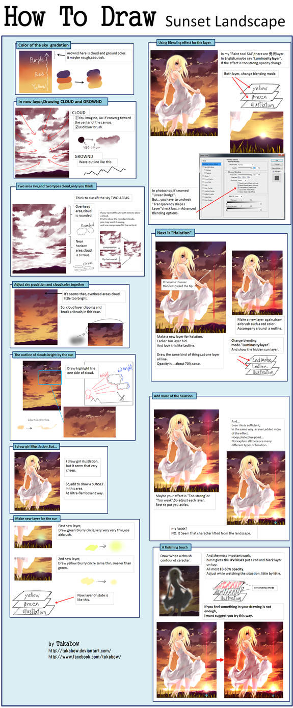Sunset Basic Shading How to Draw Sunset easy by Takabow on DeviantArt