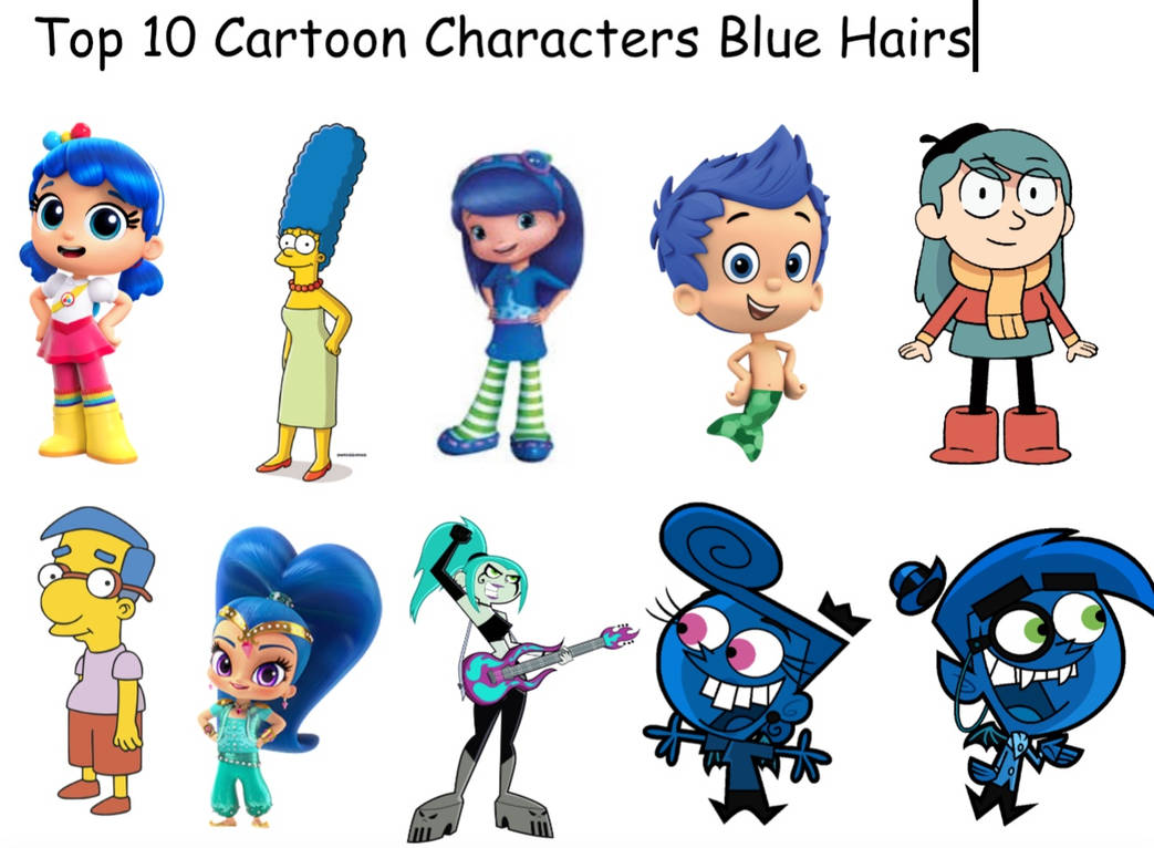 Top 10 Cartoon Characters Blue Hairs by briancabillan on DeviantArt