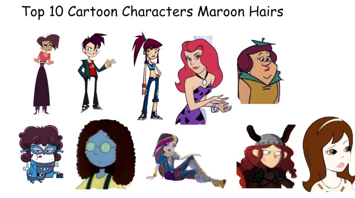 Maroon Ric Rac Cartoon Top 10 Cartoon Characters Maroon Hairs by briancabillan on DeviantArt