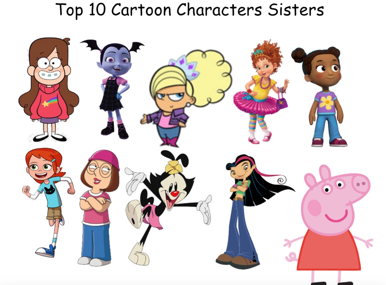 Different Sisters Examples Top 10 Cartoon Characters Sisters by briancabillan on DeviantArt