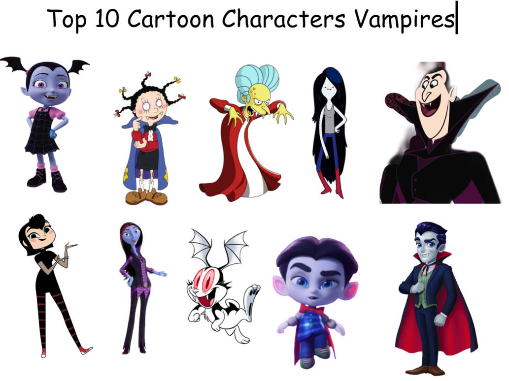 Top 10 Cartoon Characters Vampires by briancabillan on DeviantArt