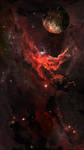 Crimson Nebula by Alexvanderlinde